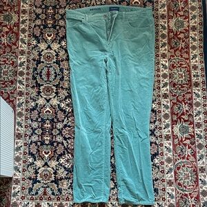 Talbots Teal High-Waist Corduroy Pants